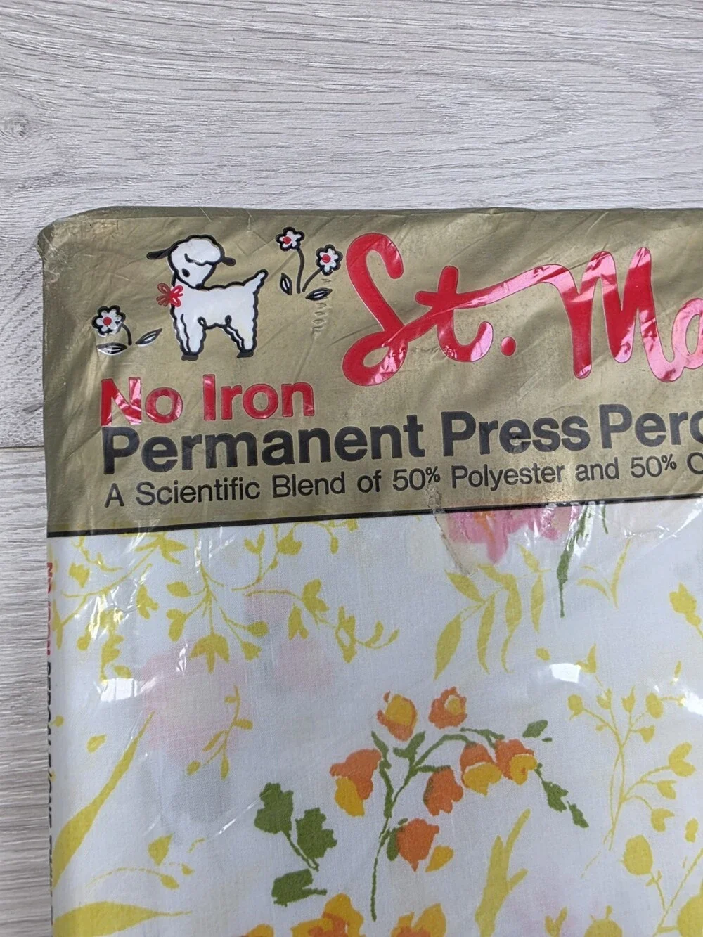 NOS St. Marys Twin Flat Sheet Mayfair Floral 70s 72 X 104
